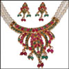 Two Layer Emeralds and Rubies Pearl Set (BJ-7) - Click here to View more details about this Product
